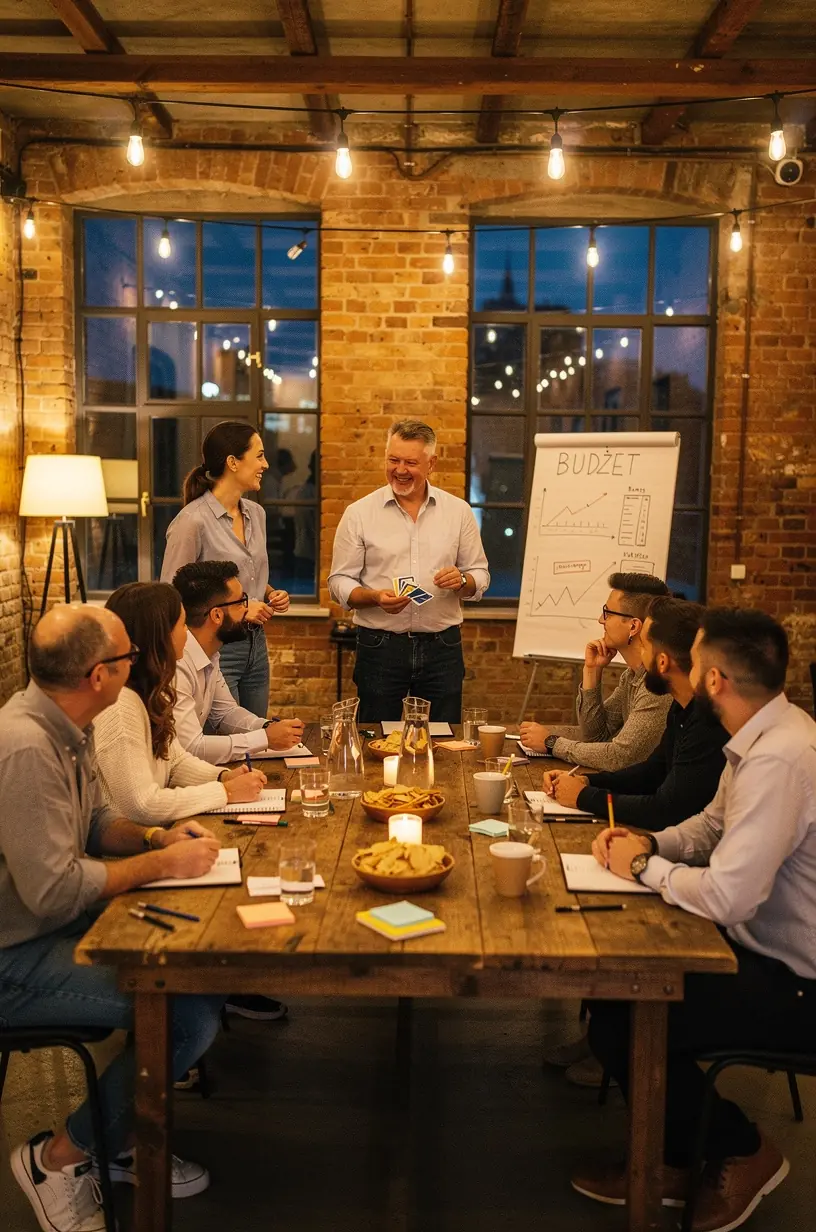 Instruktor prowadzący warsztaty z edukacji finansowej dla dorosłych